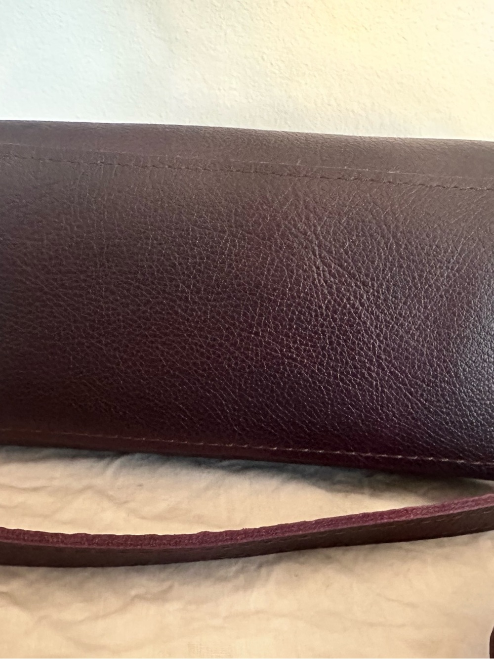 Raindrop Leather tote, Portland Leather Goods, small, plum - Picture 5 of 12